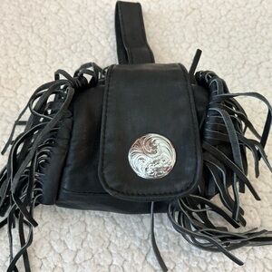 Black Fringe Women's Belt Bag